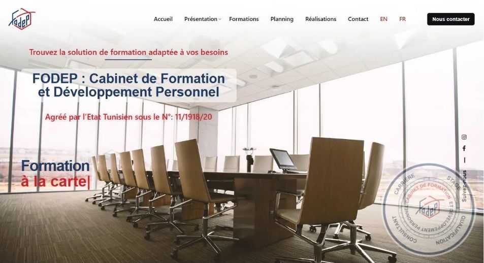 capteur écran de site web FODEP