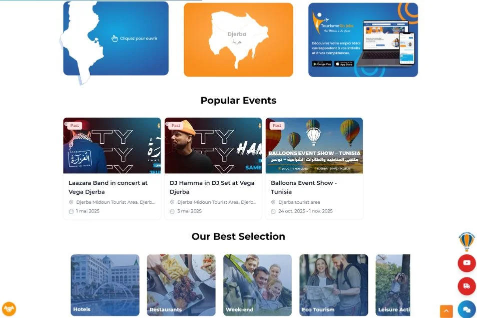 capteur l'écran de site web tunisia go travel