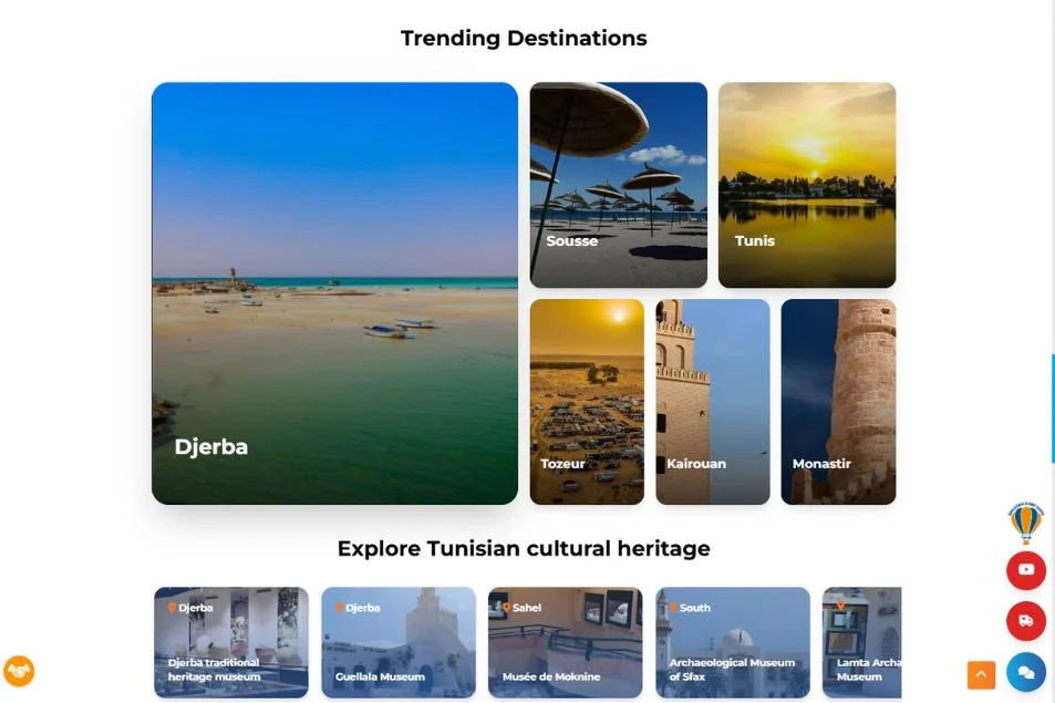 capteur l'écran de site web tunisia go travel